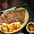 Damascus Steel Steak Knife Set, 4-pc (Green)